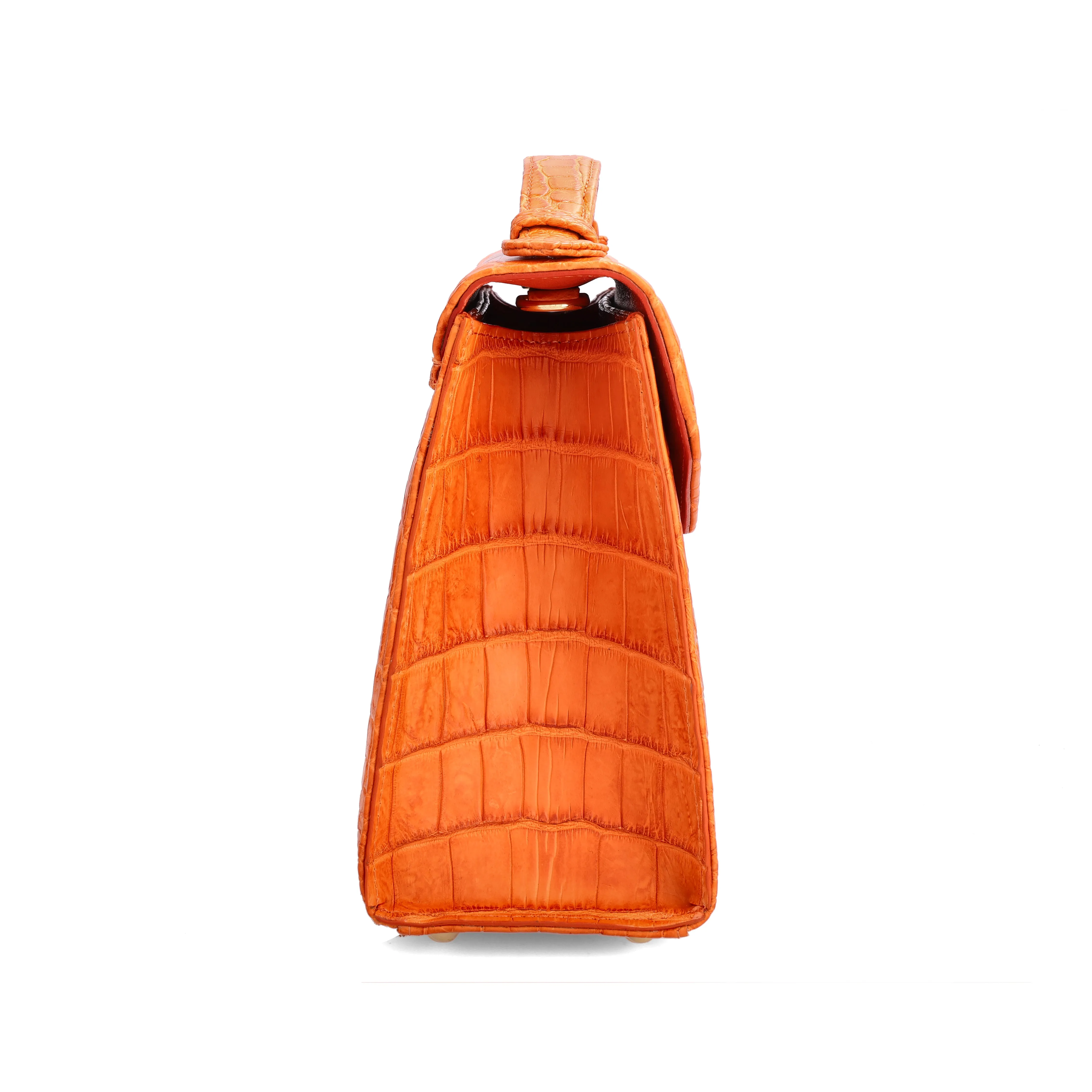 Kelly.T - Orange Nile Crocodile Leather Bag