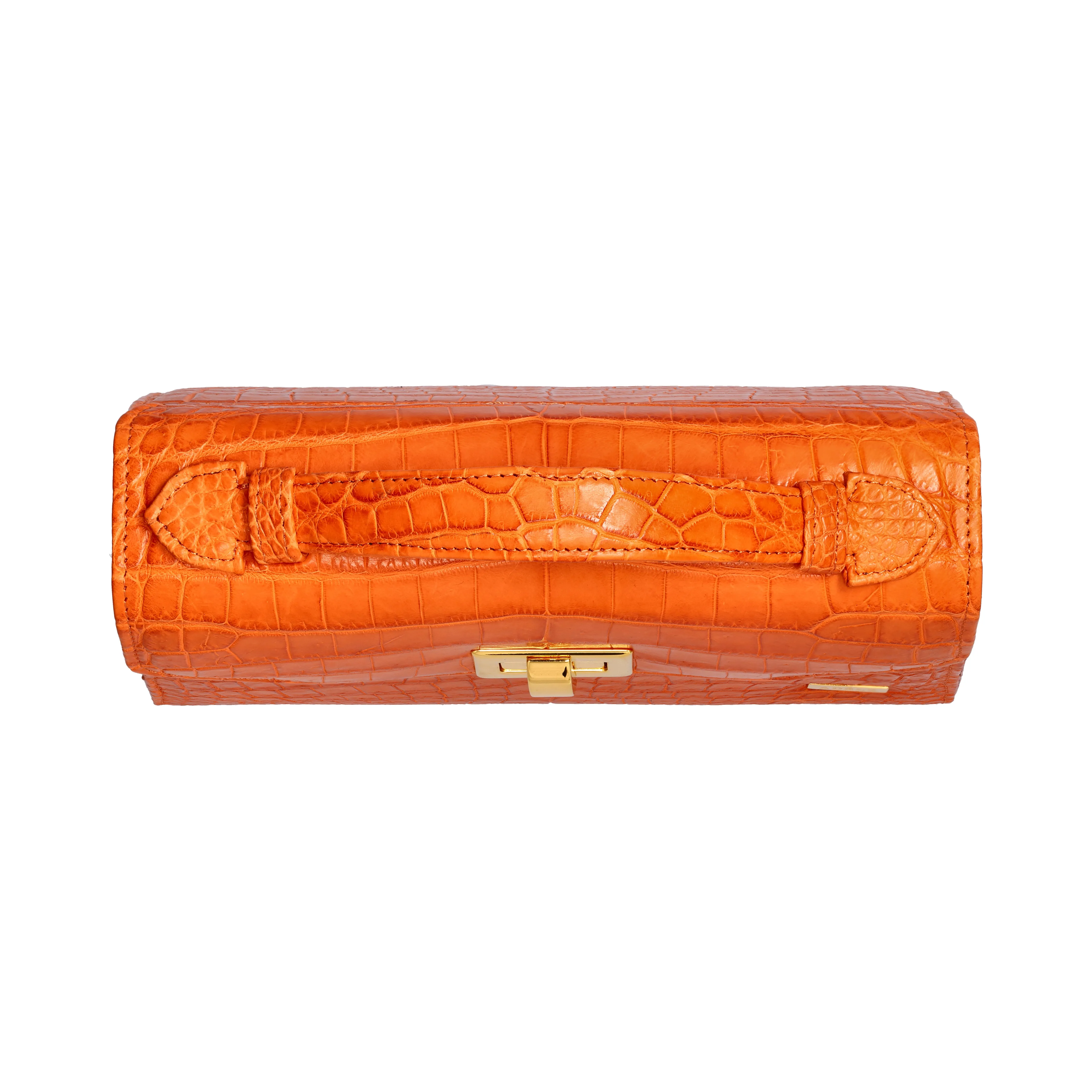 Kelly.T - Orange Nile Crocodile Leather Bag