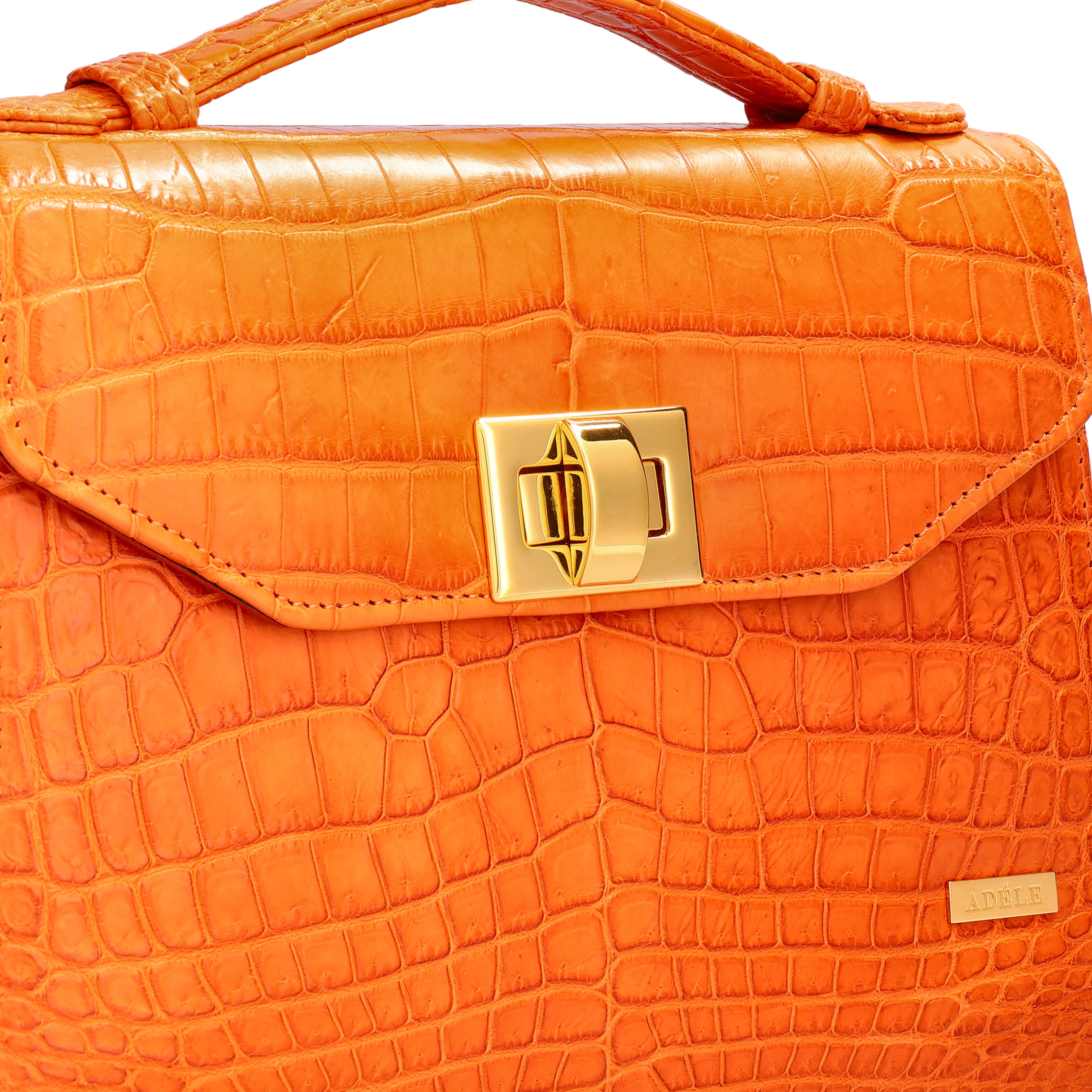 Kelly.T - Orange Nile Crocodile Leather Bag