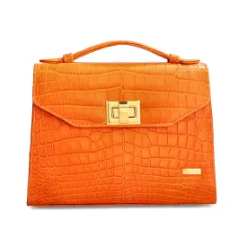 Kelly.T - Orange Nile Crocodile Leather Bag