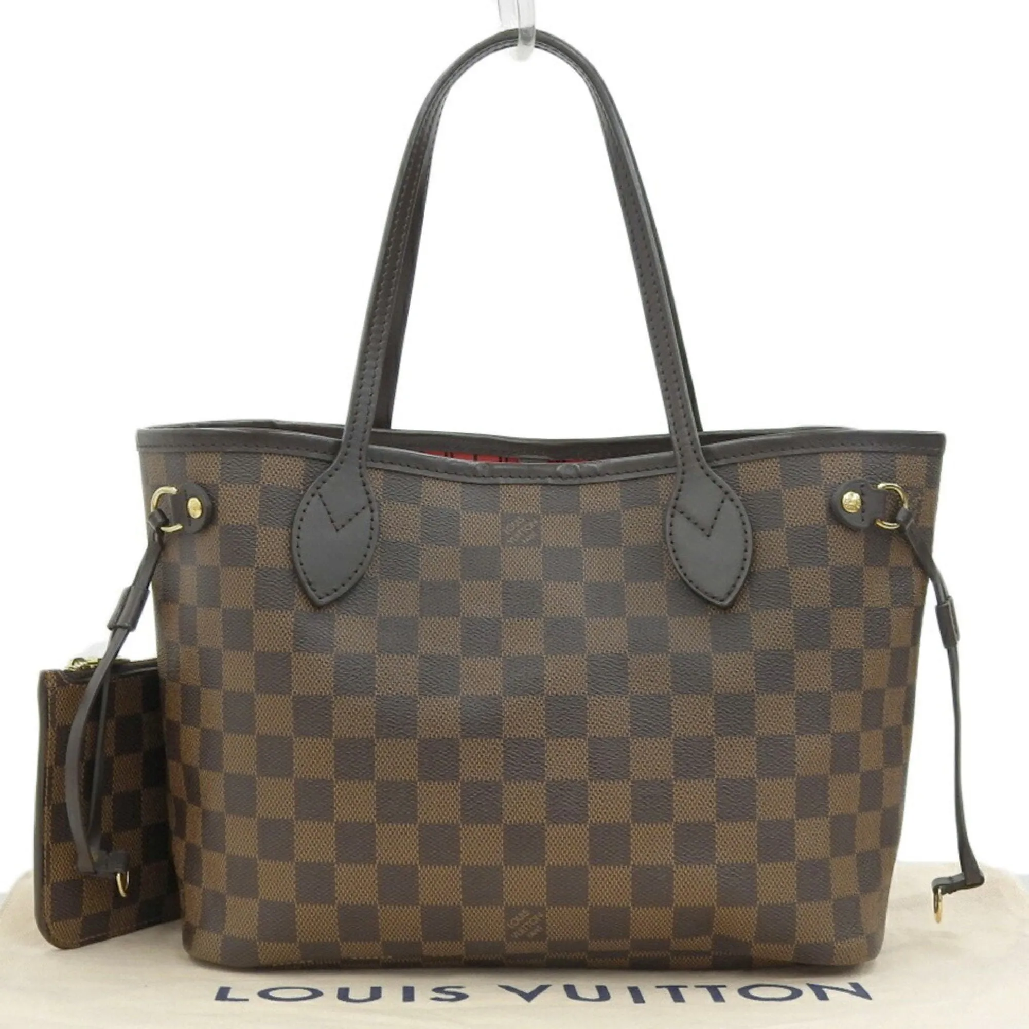 LOUIS VUITTON Damier Neverfull PM Shoulder Bag Pouch Ebene N41359 MS1159