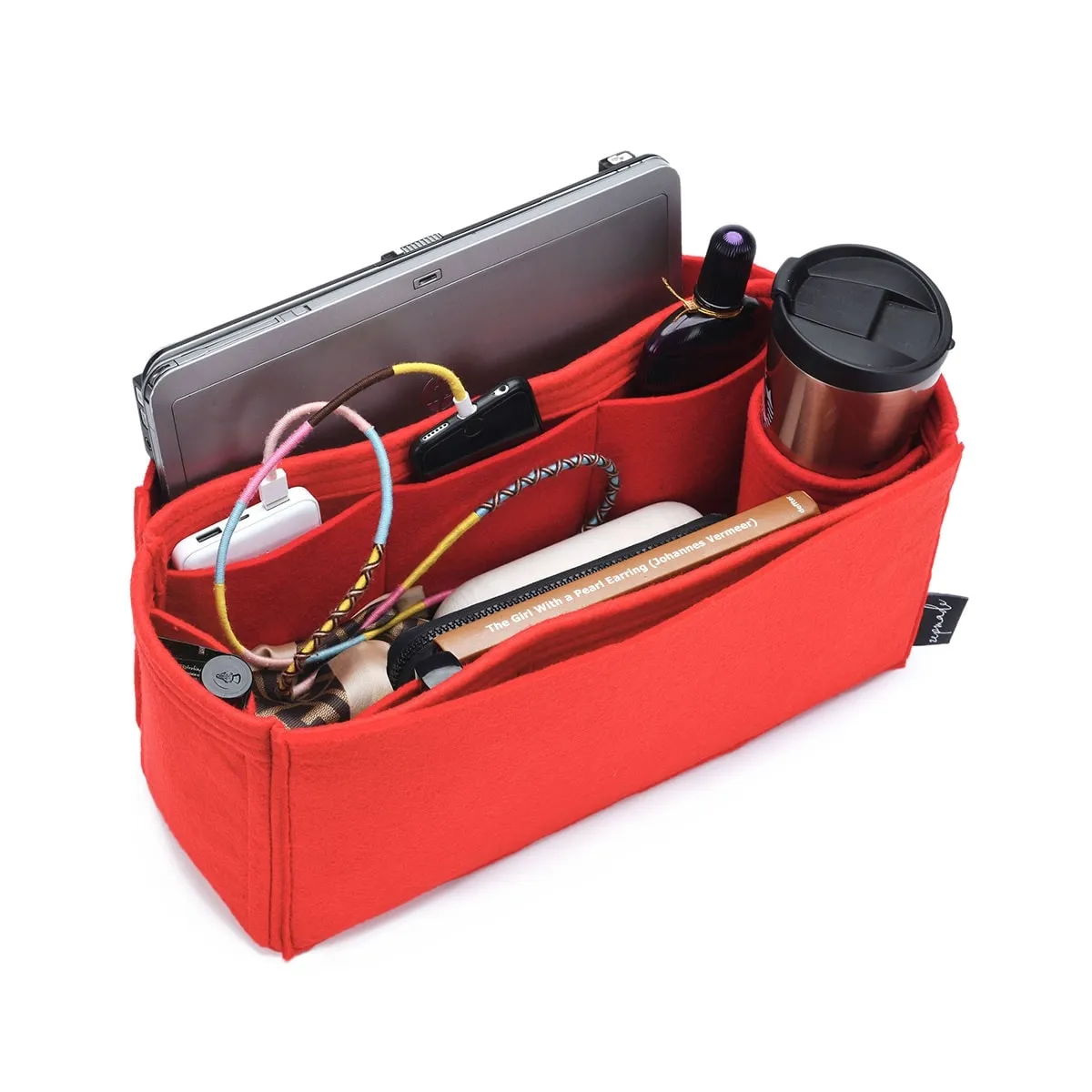 Louis Vuitton Neverfull Organizer Insert, Bag Organizer with Laptop Compartment and Single Bottle Holder