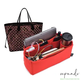 Louis Vuitton Neverfull Organizer Insert, Bag Organizer with Laptop Compartment and Single Bottle Holder