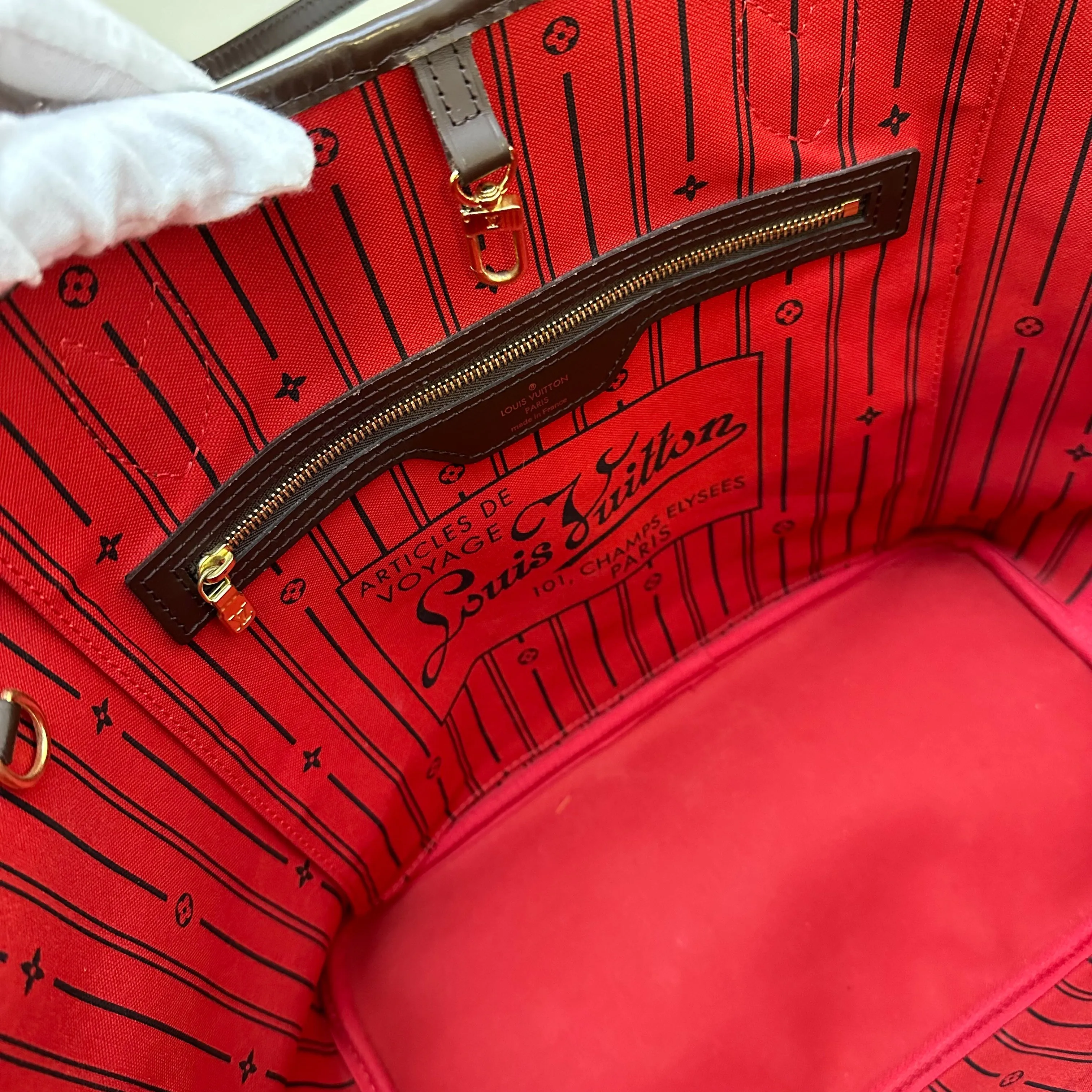 LV Neverfull MM in Damier Ebene Canvas (Older model without attached pouch)
