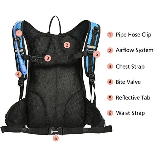 MIRACOL Hydration Backpack with 2L BPA Free Water Bladder, Thermal Insulation Pack Keeps Liquid Cool up to 4 Hours, Perfect Outdoor Gear for Hiking, Cycling, Camping, Running （Dark Orange）