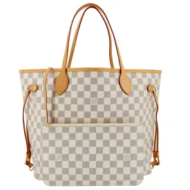 Neverfull MM Damier Azur Canvas with Pouch