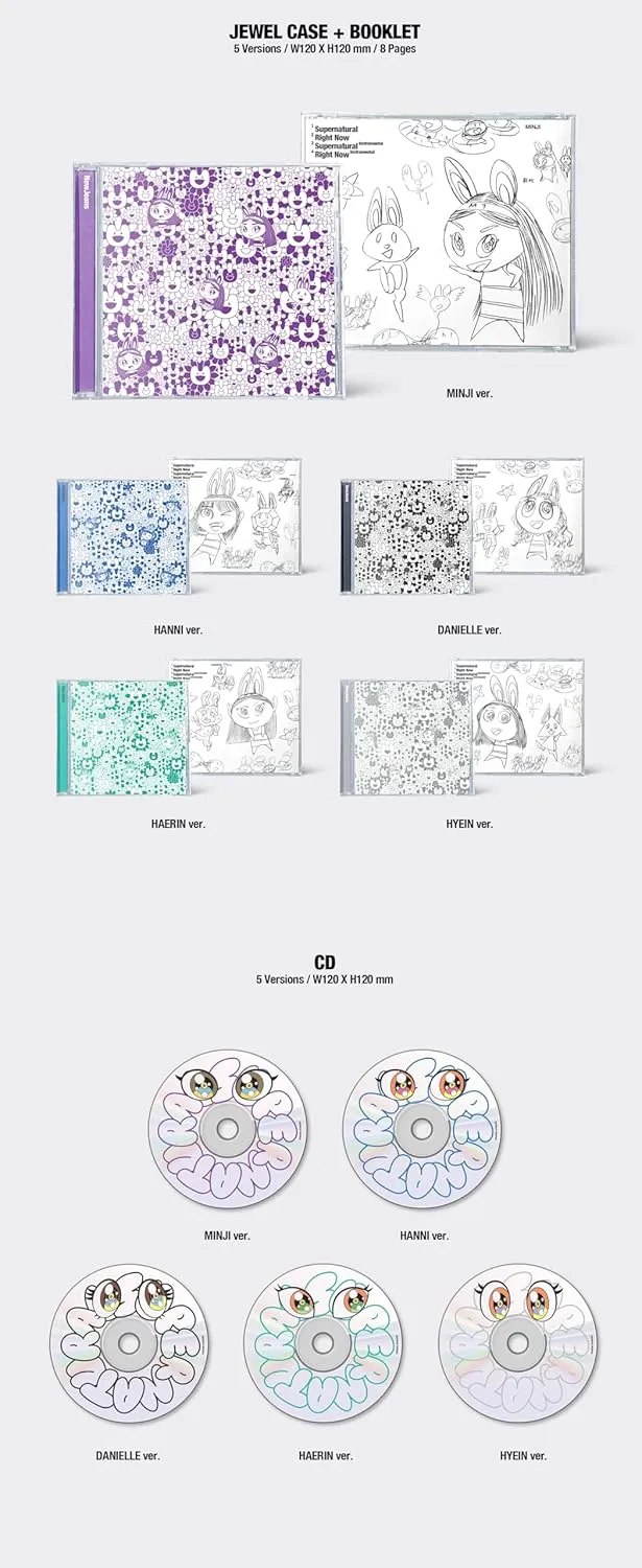 NewJeans Supernatural NJ X MURAKAMI Japan Double Single Album with Tracking Sealed New Jeans (Cross Bag Minji Version)