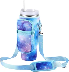 OUTXE Water Bottle Carrier Bag for 30 oz 40 oz Stanley Tumbler with Handle, Water Bottle Holder with Strap& Phone Pocket, Stanley Cup Accessories for Walking, Outdoor, Gym