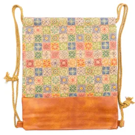 Pink Green Tile Cork Gym Sack