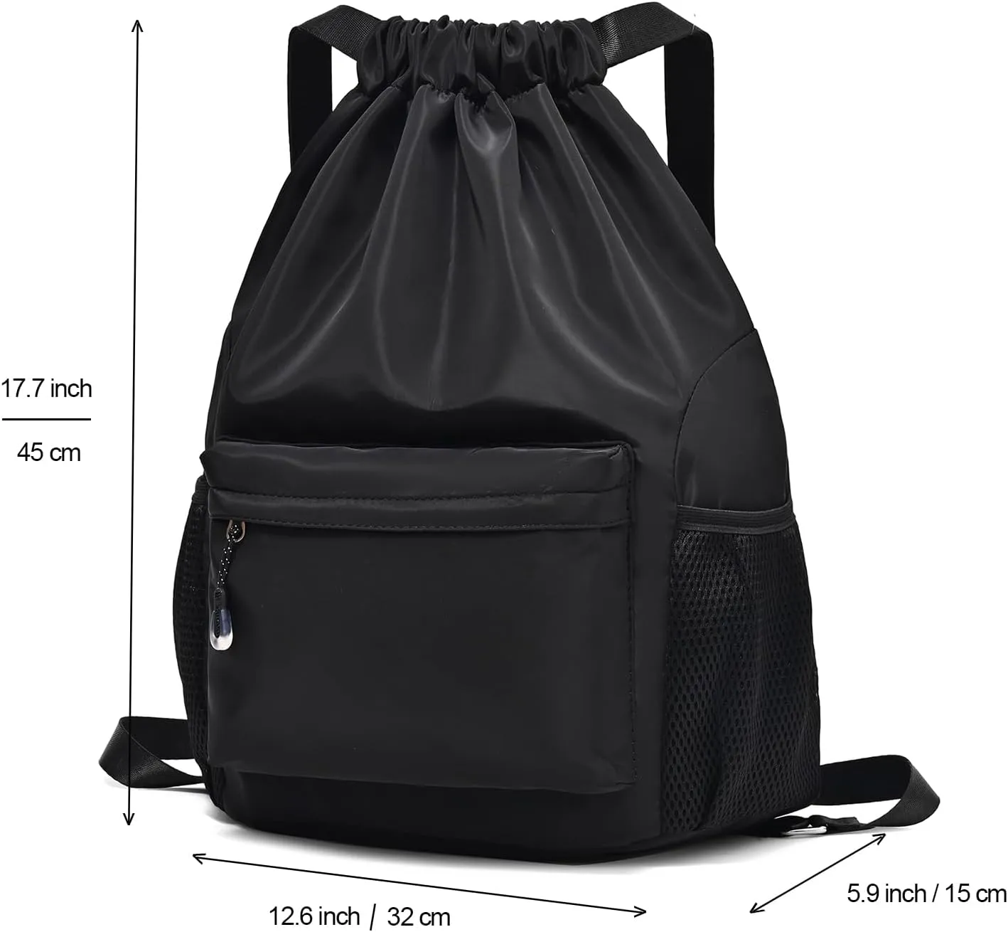Red Drawstring Backpack for Women, Waterproof Drawstring Gym Bag for Men, Small Cinch Sack for Basketball, Pull String Sport Bag for Soccer.