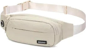SINNO Large Crossbody Fanny Pack for Women Men Belt Bag With 4-Zipper Pockets for Travel Running Hiking Workout Dog Walking Outdoors Sport Fishing Waist Pack Bag Carrying All Phones