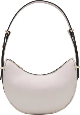 Small Crescent Smooth Faux Leather Underarm Shoulder Bag