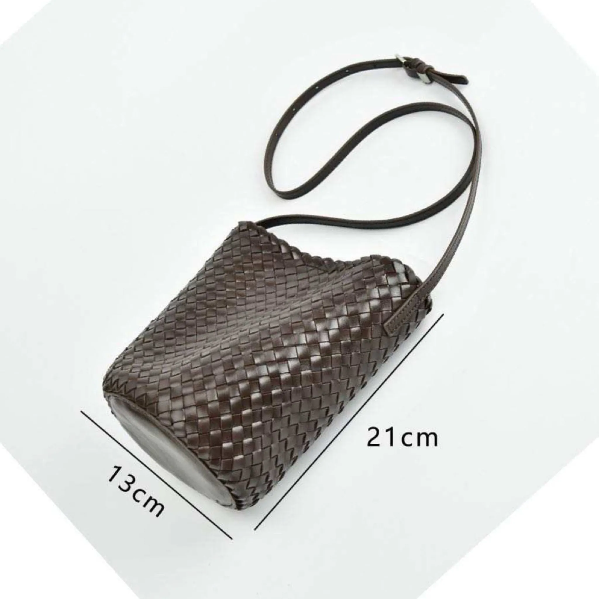 The Woven Leather Bucket Bag
