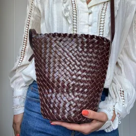 The Woven Leather Bucket Bag