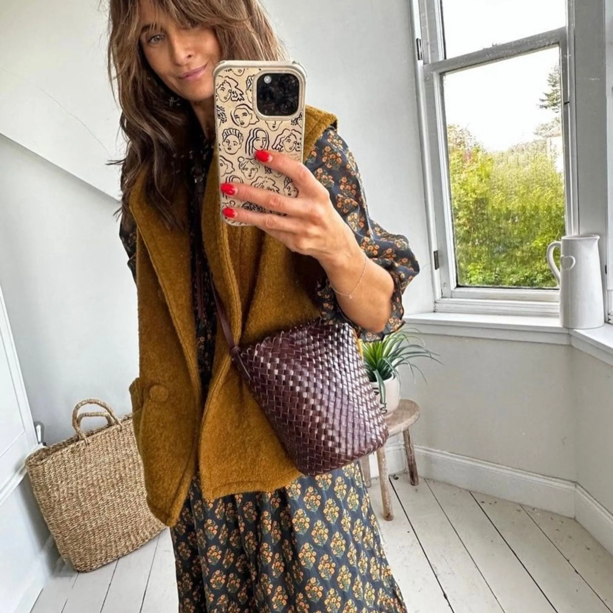 The Woven Leather Bucket Bag