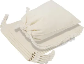 TOPDesign 10-Pack 10 x 12 Reusable Produce Bags, Muslin Bags with Drawstrings for Shopping & Storage, 100% Natural Cotton Bags, Washable, Biodegradable, Food Safe