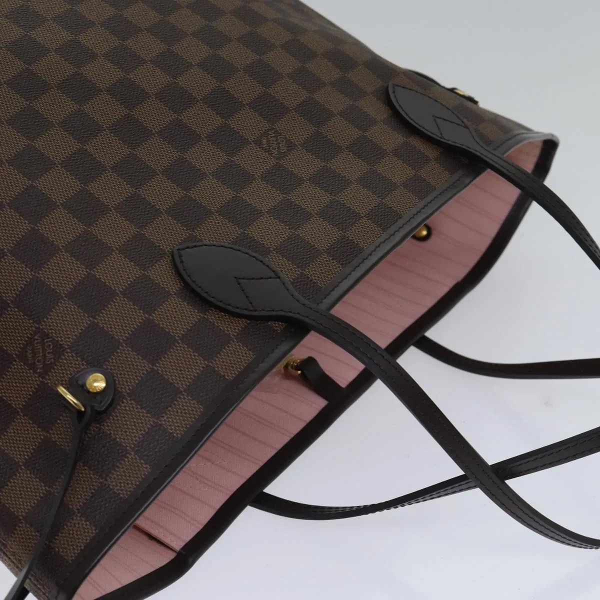 Trendy Inspired Louis Vuitton Damier Ebene Neverfull Mm Tote Bag N51105 Lv Auth 86990sa