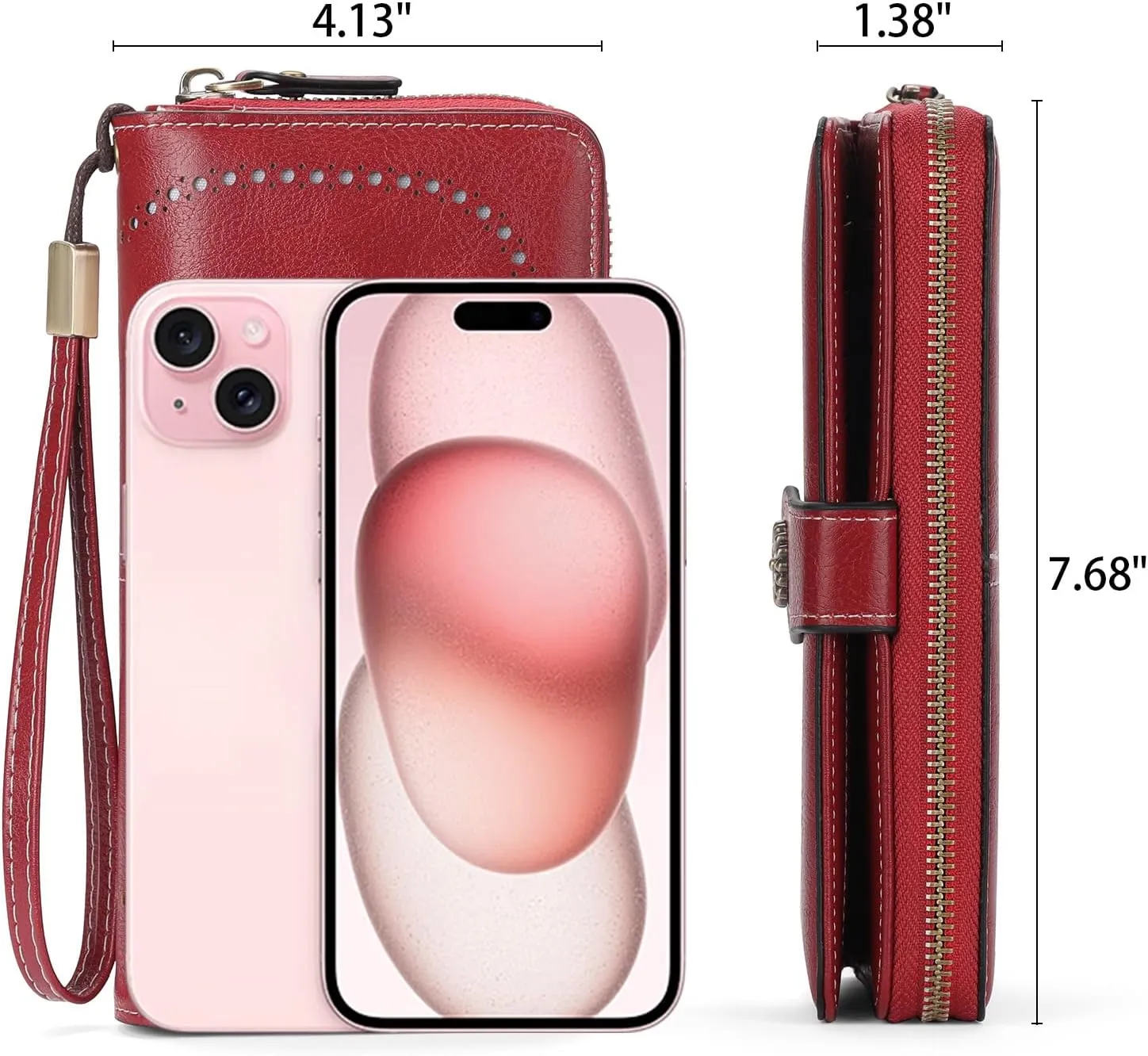 Wallets for Women Leather Credit Card Holder with RFID Blocking Holder Bifold Wristlet Clutch Wallet