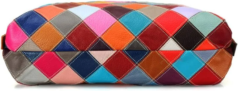 Women's Multicolor Tote Handbag Genuine Leather Random Color Hobo Shoulder Purse