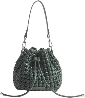 Woven Tote Bucket Bag Shoulder Purse for Women Handwoven Crossbody Handbag Small Satchel Basket Tote Bag Woven Handbag Purse