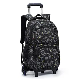 Xhhwzb Rolling Backpack, Trolley School Bags Backpack With 6 Wheels Climbing Stairs (Color : B)
